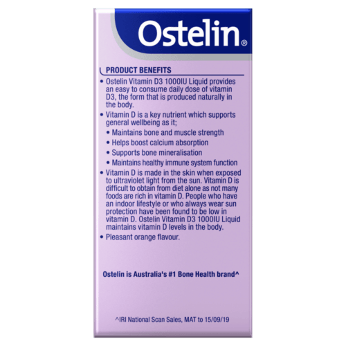 Ostelin Vitamin D3 1000IU Liquid 50ml Cosmetics Squad
