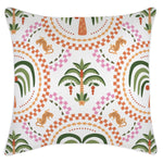 Escape to Paradise Cushion Cover With Piping Palm Mosaic White 60CM x 60CM