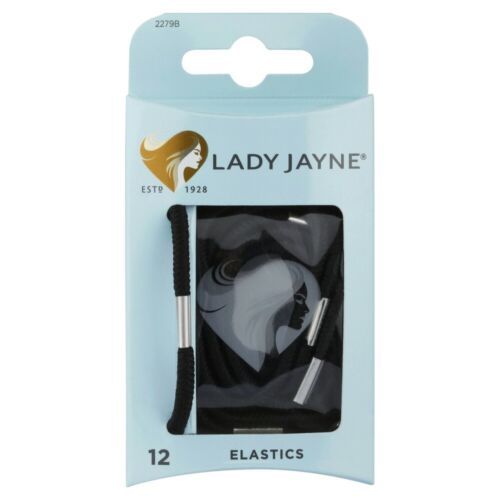 Lady Jayne Black Thick Elastics 12 Pack