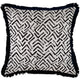 Escape to Paradise Cushion Cover Coastal Fringe Black Tribal 60CM X 60CM