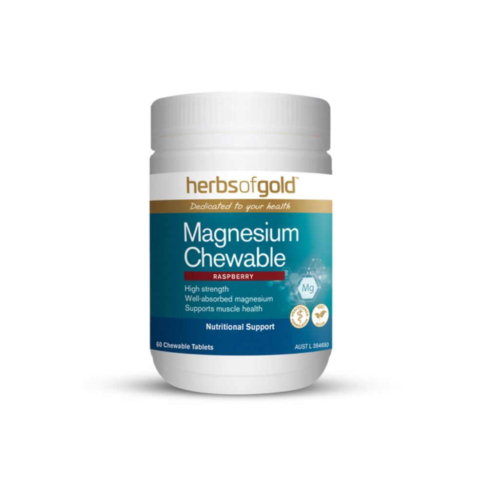 Herbs of Gold Magnesium Chewable Raspberry 60 Tablets – Cosmetics Squad