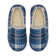 Snuggups Mens Moccasin Plaid Slippers With Non Slip Hard Rubber Sole Navy Eu43-44