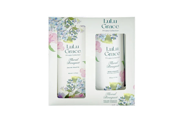 Lulu Grace Floral Bouquet Gift Set 50ml EDT Spray & Talc Free Body Powder 50gm