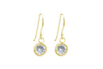 Ross Thai Hanging Gold Plated Earrings with Cubic Zirconia