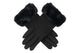 Wicked Sista Poppy Faux Fur Cuff Gloves Black