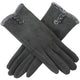 Wicked Sista Audrey Faux Fur And Buttons Trim Gloves One Size Grey