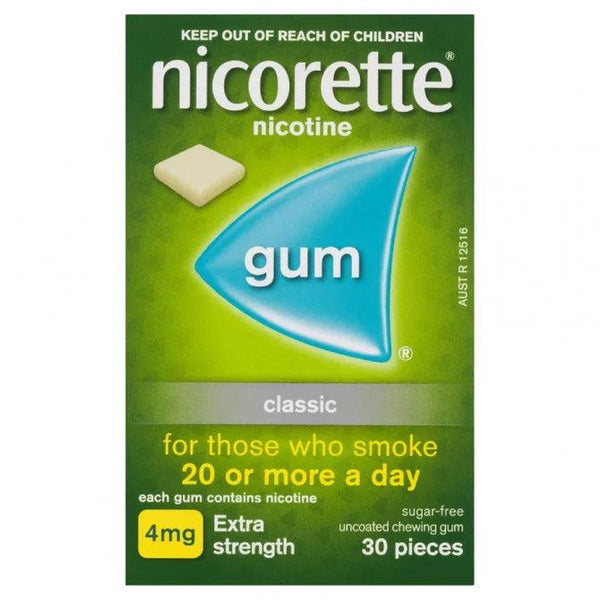 Nicorette Gum Classic Extra Strength 4mg 30 Pack