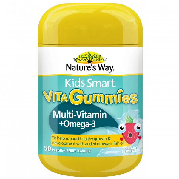 Nature's Way Kids Smart Vita Gummies Multi Vitamin Plus Omega 3 50 Gummies