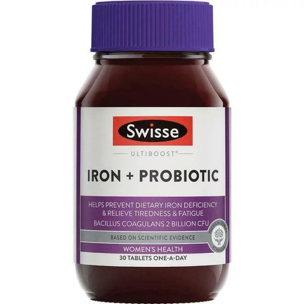 Swisse Ultiboost Iron + Probiotic 30 Tablets