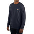 Carhartt Force Midweight Logo Longsleeves Pocket T-Shirt Navy