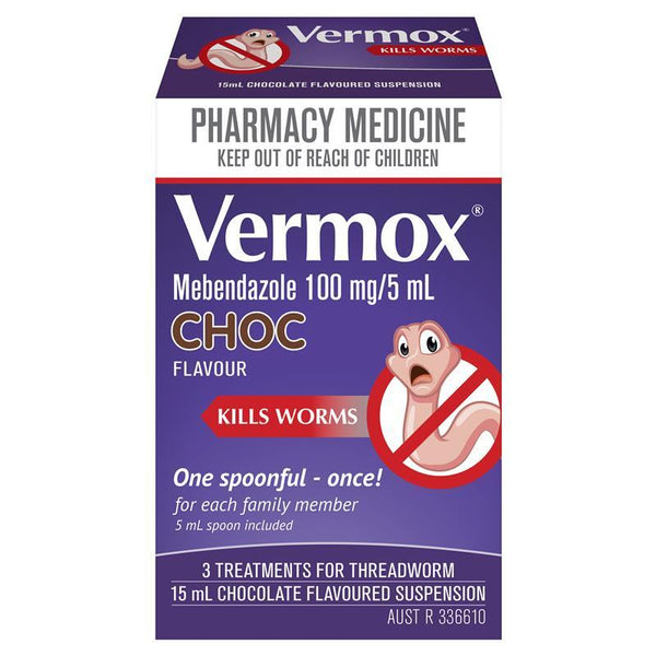 Vermox Chocolate Suspension 15Ml