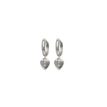 Adnohr Sensation Rhodium Plated Heart Huggie Earring
