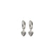 Adnohr Sensation Rhodium Plated Heart Huggie Earring