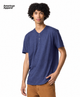 American Apparel 2004CVC Unisex Henley T Shirt Heather Indigo