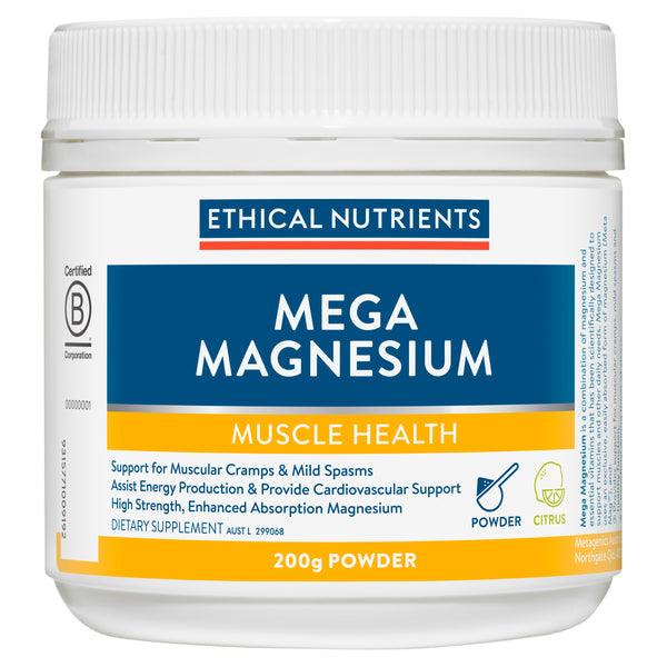 Ethical Nutrients Mega Magnesium Powder Citrus 200G