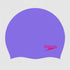 Speedo Plain Moulded Silicone Junior Swimming Cap Lilac And Red
