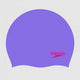 Speedo Plain Moulded Silicone Junior Swimming Cap Lilac And Red
