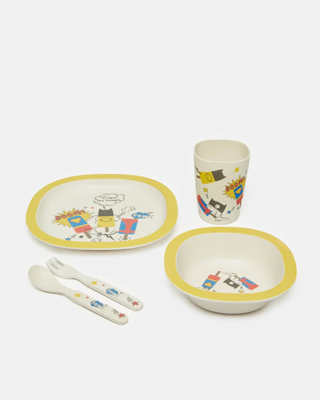 Pilbeam Leo the Lion Yellow 5 Piece Breakfast Set