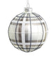 Holly and Ivy White Tartan Bauble