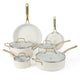 Martha Stewart Lockton 10 Piece Nonstick Ceramic Cookware Set Heavy Gauge Aluminum Pots and Pans Butter Cream