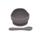 Playette Silicone Bowl & Spoon Grey