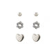 Studex Sensation Heart Daisy Set Rhodium