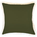 Escape to Paradise Cushion Cover Coastal Fringe Solid Eucalyptus 45CM X 45CM