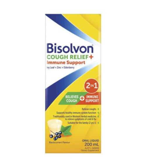 Bisolvon Cough Relief + Immune Support 200mL