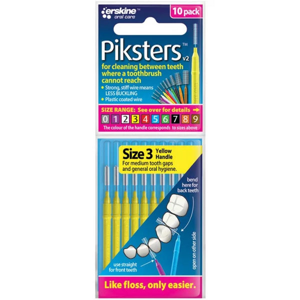 Piksters Size 3 Yellow 10 Pack