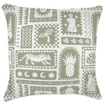 Escape to Paradise Cushion Cover With Piping Naxos Sage 60CM X 60CM