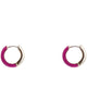 Witchery Enamel Crystal Huggie Hoop Earrings in Gold