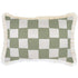 Escape to Paradise Cushion Cover Coastal Fringe Check Sage 35CM X 50CM