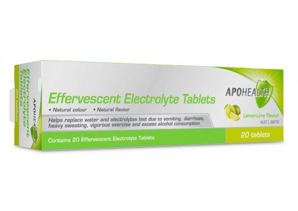 Apohealth Effervescent Electrolyte Lemon-Lime Flavour 20 Tabs