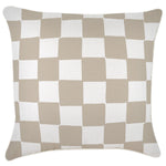 Escape to Paradise Cushion Cover With Piping Check Beige 60CM x 60CM