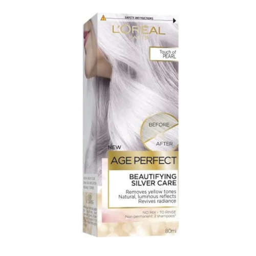 L'Oreal Age Perfect Semi-Permanent Hair Colour Beautifying Silver Care Pearl 80mL