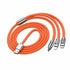 Portable Heavy Duty 3-In-1  Lightning Micro USB Type C Charging Data Cable - Orange