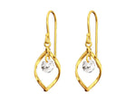 Ross Tear Cubic Zirconia Drop Earrings Gold FE4249G