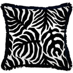 Escape to Paradise Cushion Cover Coastal Fringe Black Casa Palms Black 60CM X 60CM