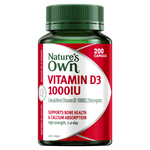 Natures Own Vitamin D3 1000IU 200 Capsules