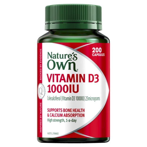 Natures Own Vitamin D3 1000IU 200 Capsules