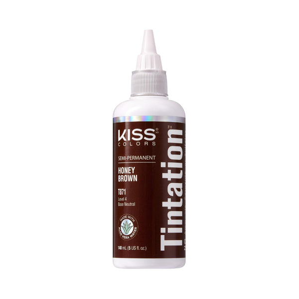 Kiss Tintation Semi-Permanent Hair Colour with Aloe Vera - Honey Brown T871 148mL