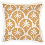 Escape to Paradise Cushion Cover Coastal Fringe Corfu Mustard 45CM x 45CM