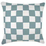 Escape to Paradise Cushion Cover With Piping Check Blue 60CM x 60CM