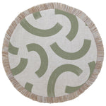 Escape to Paradise Round Placemat Coastal Fringe Muse Sage 40CM