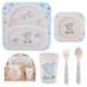 Baby Boy Elephant 5 Piece Dining Set - Blue