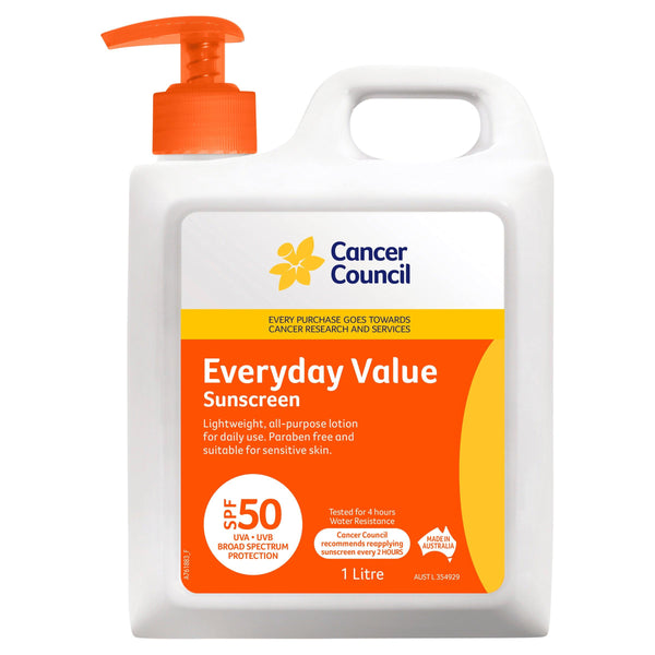 Cancer Council Everyday Value Sunscreen SPF50 1L