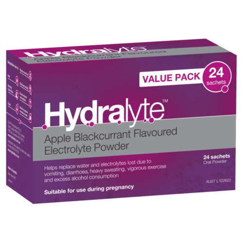 Hydralyte Electrolyte Powder Apple Blackcurrant 24 X 4.9g Sachets