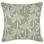 Escape to Paradise Cushion Cover With Piping Cabana Palms Sage 45CM x 45CM