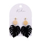 Splosh Kiki Black Leaf Drop Earrings Women Fashion Style Party Jewellery 11cm