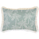 Escape to Paradise Cushion Cover Coastal Fringe Cabana Palms Seafoam 35CM x 50CM